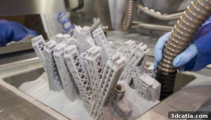 Metal 3D printed part manufactured by Airbus, showcasing advanced additive manufacturing capabilities for complex components.