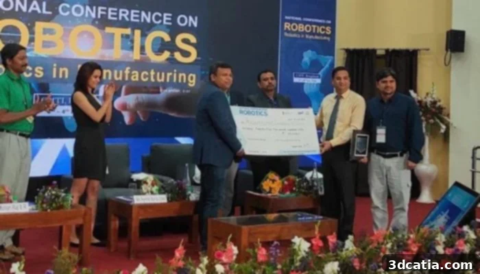 Kelvin6k team at the National Conference on Robotics in India, showcasing their innovation in construction 3D printing.