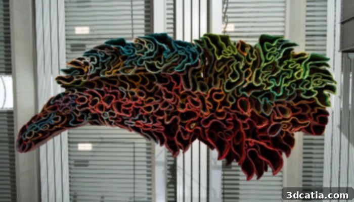 Reshaping Creativity: 3D Printing's Artistic Revolution 4 The Silent Orchestra, a 3D printed acoustic sculpture inspired by insect nests.