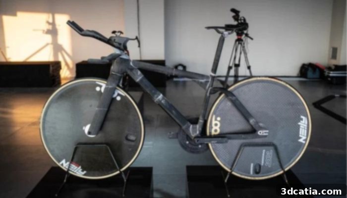 3D printed bicycle components, showcasing the integration of additive manufacturing in high-performance cycling.
