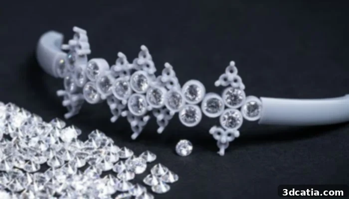 Finished jewelry cast from a wax 3D printed model