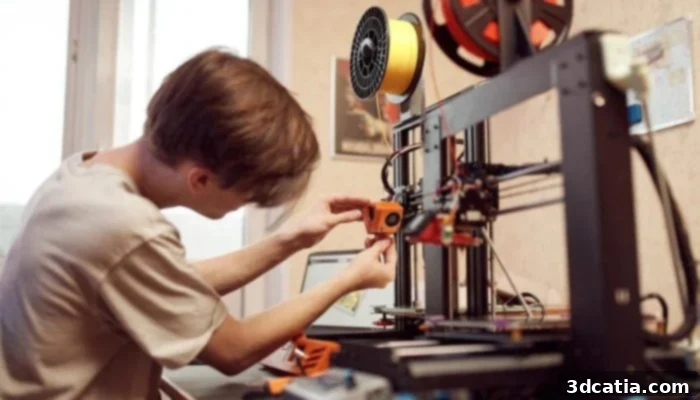 3D printers in a non-industrial setting, highlighting the need for safety guidelines