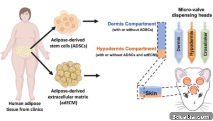 3D bioprinted living skin with hair follicles research