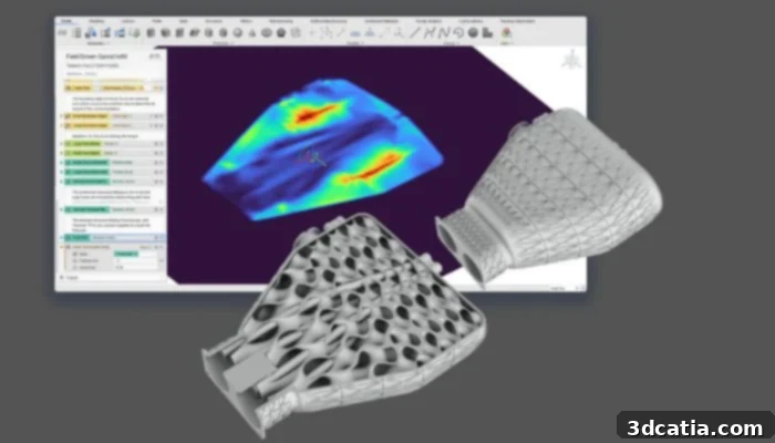 Topology optimization in DfAM for lightweight 3D printed parts, shown by nTop