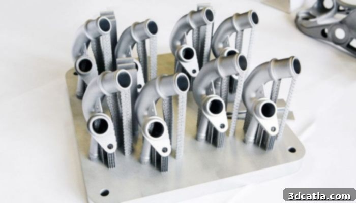 3D printed metal water connectors for Audi’s W12 engine