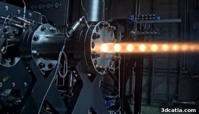 Purdue University's Scramjet engine being tested at Maurice J. Zucrow Laboratories, showcasing advanced propulsion technology.