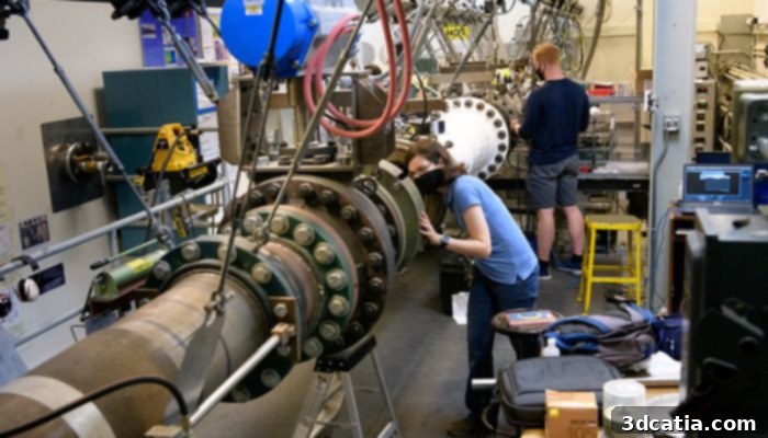 Purdue University students engaged in research at the Hypersonics and Applied Research Facility, emphasizing practical education in advanced aerospace technologies.