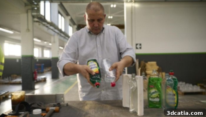 Comparing bottle prototypes made using the 3D printed mold