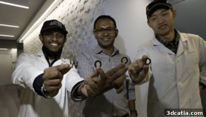 Muhammad Rhaman (center) and his lab spearheaded this 3D printed wood project, showcasing a significant advancement in sustainable materials.