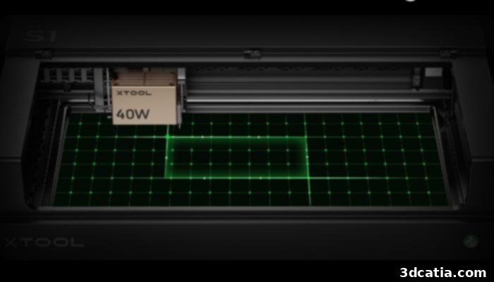 xTool S1 laser engraver with various interchangeable laser modules