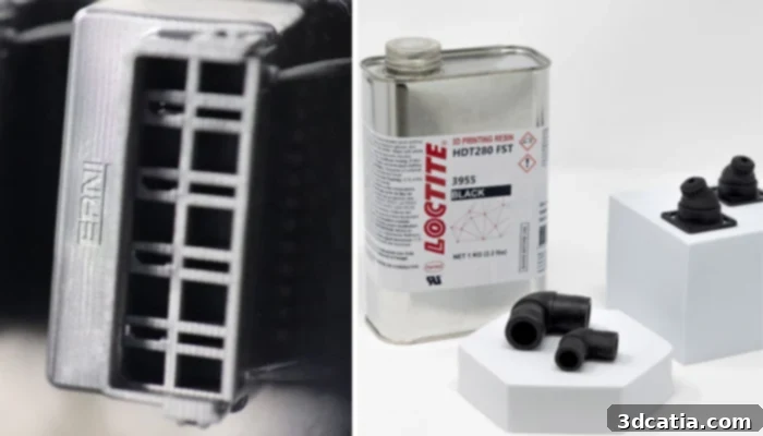 3D Printed components with Loctite's flame-retardant resin (Photo Credits: Loctite)