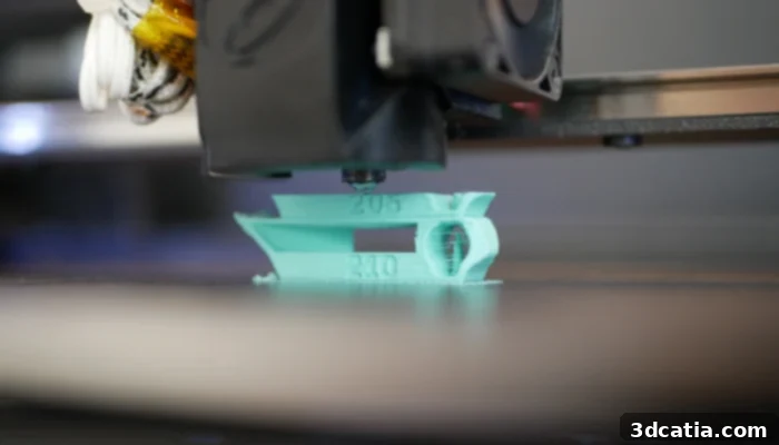 Printing a temperature tower