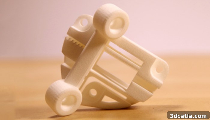SLS 3D printer created part
