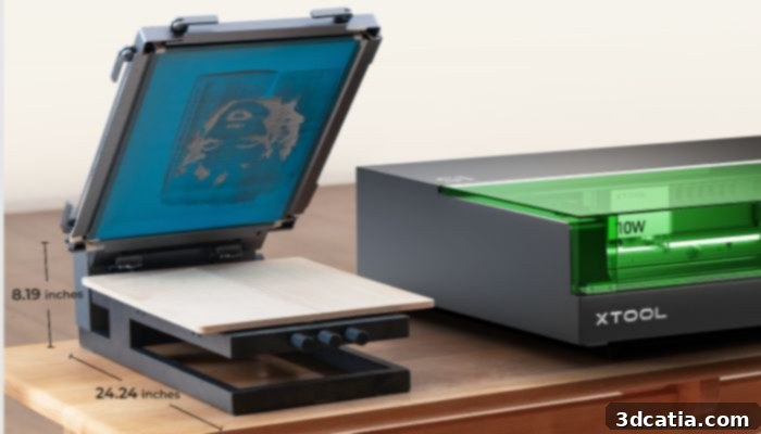 xTool screen printer combined with a laser cutter