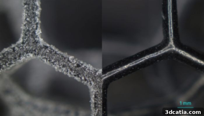 TPU parts before and after VX1 treatment