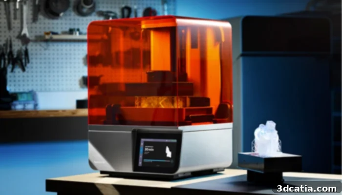 The Form 4 3D printer from Formlabs in action