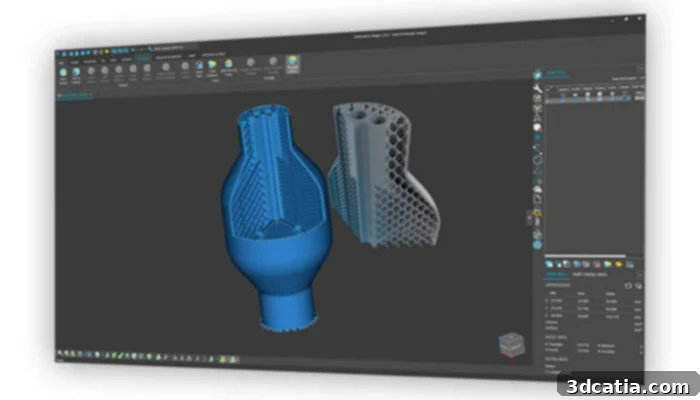 Materialise Magics software showcasing advanced 3D printing preparation