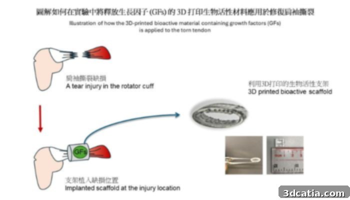 3D printing rotator cuff graphic explaining process