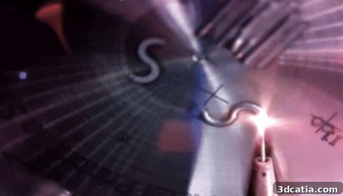 The European Space Agency's historic metal 3D print of an 'S curve' on the ISS, made from liquefied stainless steel.