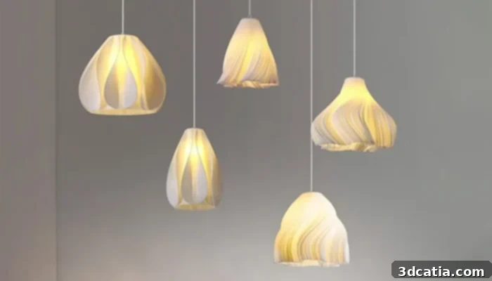 3D printed lamp designs using iSANMATE Lamp PC filament