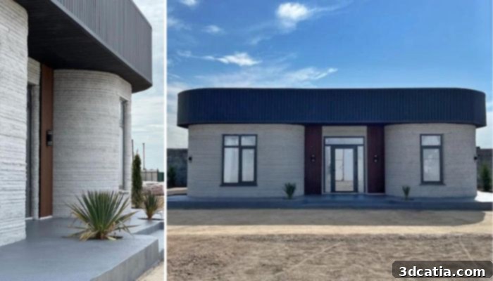 First 3D printed house in Almaty, Kazakhstan, built by BM Partners and COBOD International