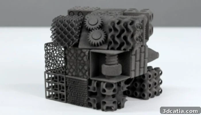 A 3D printed part, likely made with the Micron 3D printer, demonstrating intricate detail and smooth finish.
