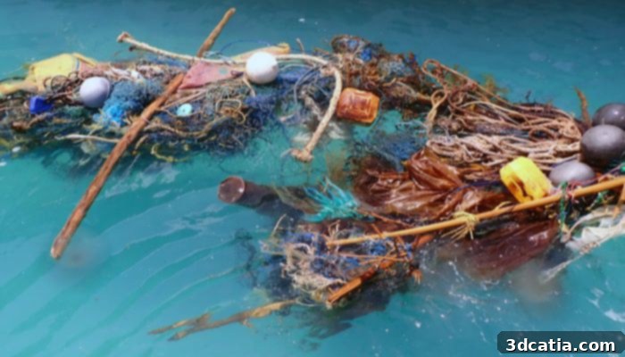 Discarded Fishing Nets in the Ocean