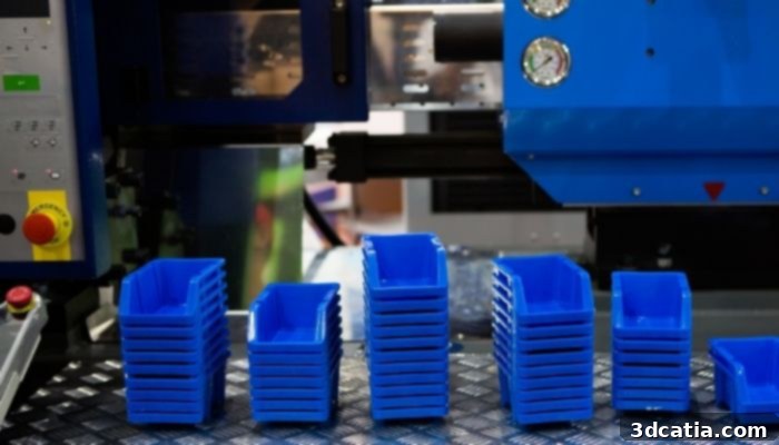The main advantage of injection molding compared to additive manufacturing is the production of large volumes of identical parts.