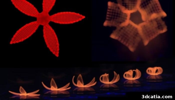 4D printed devices mimicking plants