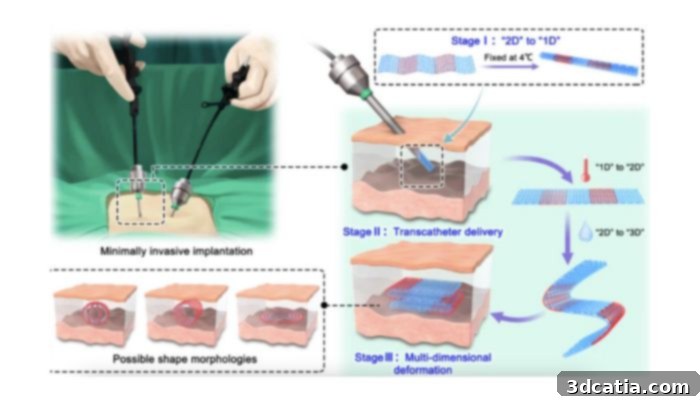 4D hydrogel structures for implantation