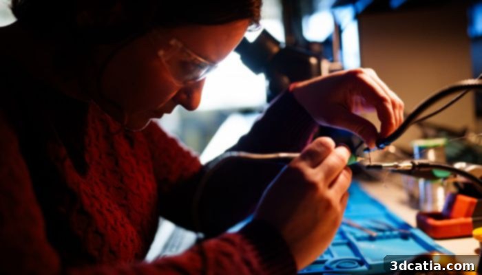 Electrical engineer working on socket contacts