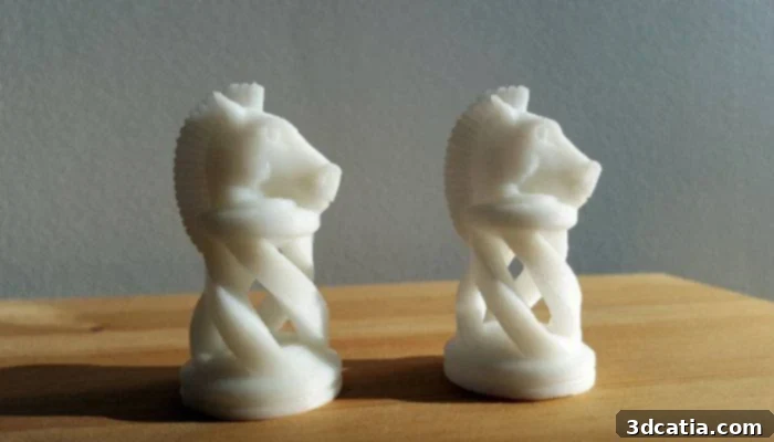 UP mini 2 - Spiral Chess Pieces in ABS+ and ABS