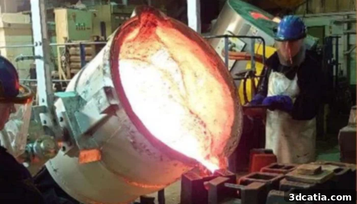 Traditional sand casting involves pouring molten metal into sand molds to create parts.
