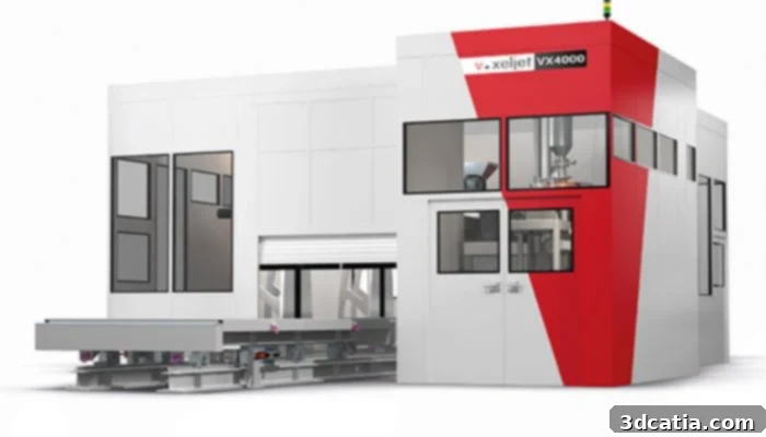 The voxeljet VX4000, the world's largest sand 3D printer, produces massive molds.