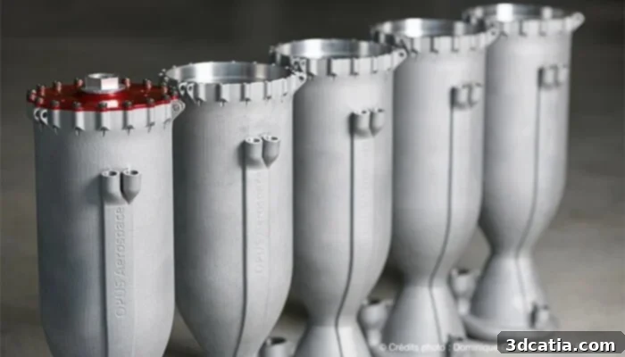 3D printed combustion chamber for Torgos engine by OPUS Aerospace, made in a single operation