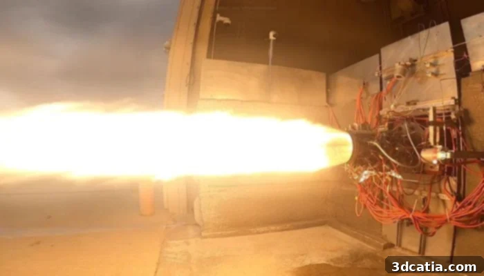 Hot fire test of the Hadley Engine by Ursa Major, demonstrating 3D printing capabilities for propulsion