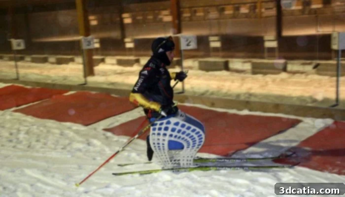 Martin Fleig with his 3D-printed 'sled' at the Paralympics