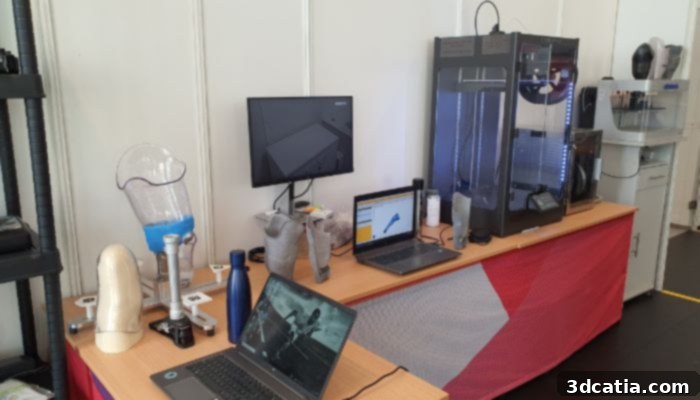 3D printing in progress at the Ottobock Repair Service Center at the Paralympic Games