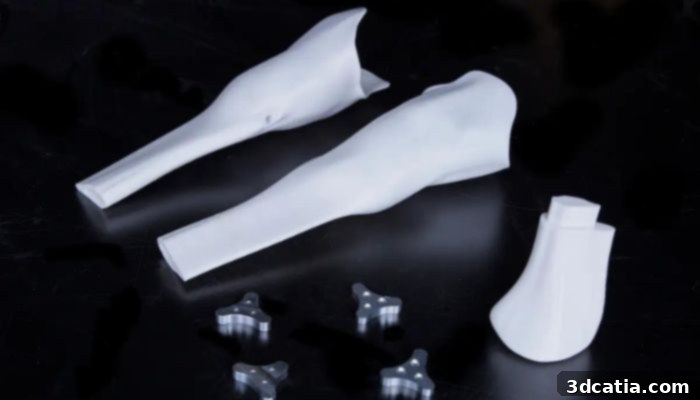 Denise Schindler with her 3D-printed prosthesis