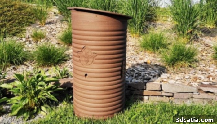 3D-printed wooden beehive offering a sustainable habitat for bees