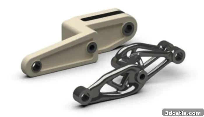 3D printed part optimized by generative design