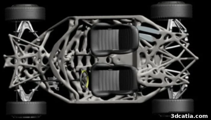 Generatively designed vehicle concept resembling bone structures