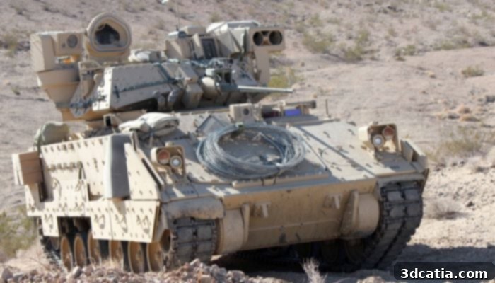 Bradley Fighting Vehicle with a 3D printed transmission mount