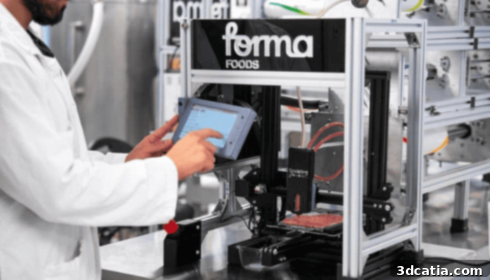 Forma Foods' proprietary 3D printing technology for plant-based meat