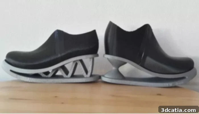 Daniel Petcu’s initial exercise in 3D printed shoe design using Grasshopper code