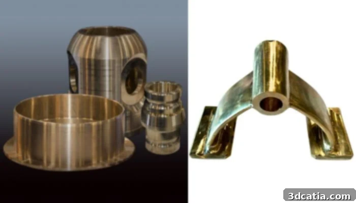 Various maritime components manufactured using SPEE3D's NAB material