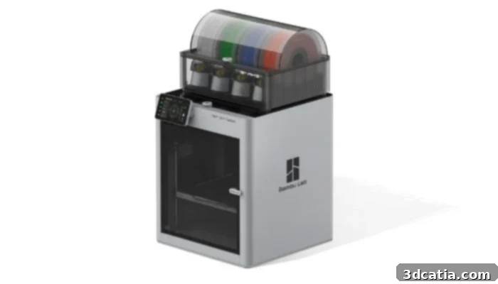 Bambu Lab X1-C 3D printer, showcasing multi-color capabilities
