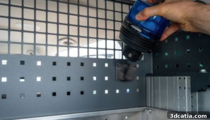 3D printed trunk-mounted holder for emergency lamp