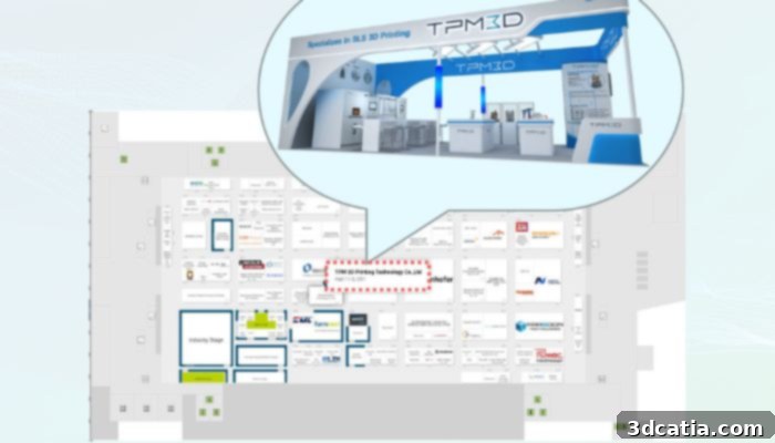 TPM3D Booth Map for Formnext 2024, highlighting their location in Hall 11.0, Booth D51.