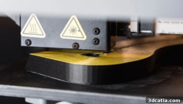 3D printing of a polymer matrix and Kevlar fiber reinforcement.